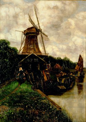 Adolf Fischer-Gurig: Ostfriesische Windmühle