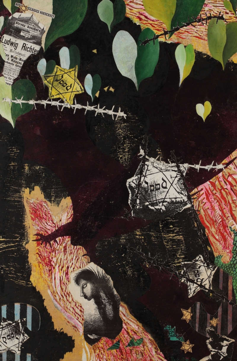 Michael Francis Podulke, Barbwire Jungle I, 1983, Collage auf Holz, Privatbesitz